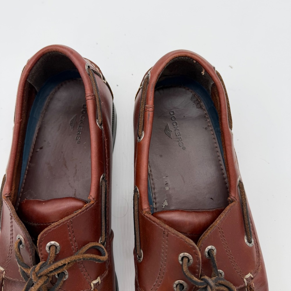 Dockers Mens Brown Leather Boat Shoes Moc Toe Loafers 090-14449 Size 12M